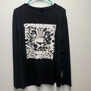 SHEIN Black Curve leopard 4XL Top